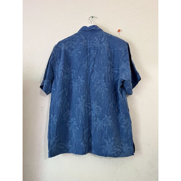 Tommy Bahama Mens Blue Palm Tree Print Short Sleeve Button-Up Shirt Large Casual - Picture 4 of 11